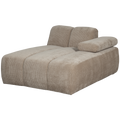 WOOOD Mojo Chaise Longue Elementenbank Rechts - Ribstof - Donker Zand