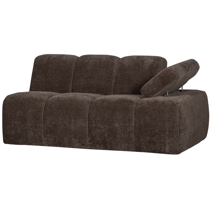 WOOOD Mojo 1,5-Zits Bank Met Arm Rechts - Ribstof - Bruin -74x160x67