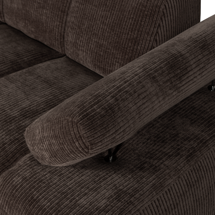 WOOOD Mojo 1,5-Zits Bank Met Arm Rechts - Ribstof - Bruin -74x160x67