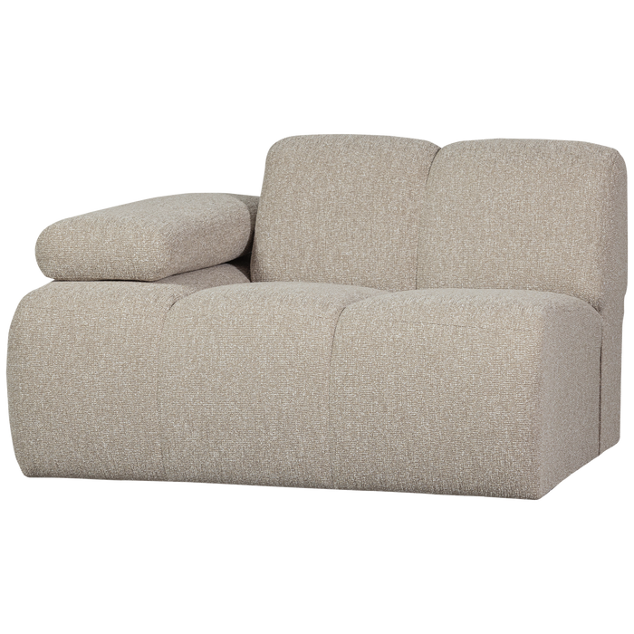 WOOOD Mojo 1-Zits Bank Met Arm Links - Bouclé - Beige - 74x120x97