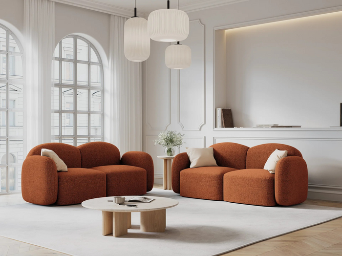 Micadoni Home Blair 2-zitsbank - Chenille - Terracotta
