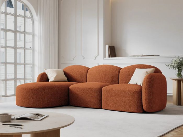 Micadoni Home Blair Hoekbank met Chaise Longue Links - Chenille - Terracotta