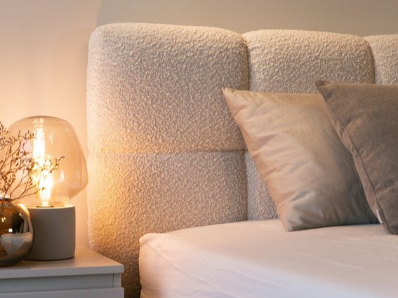 NADUVI Collection Chloe Bedframe 140 x 200 cm - Bouclé - Lichtbeige