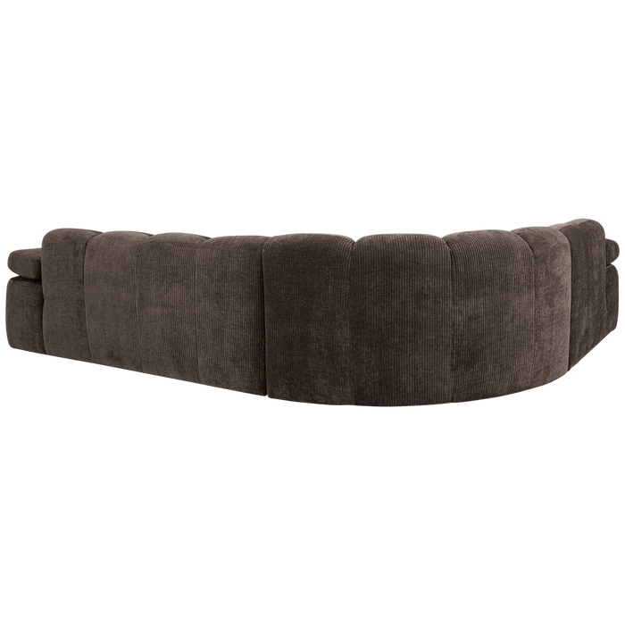 WOOOD Mojo Hoekbank Links - Ribstof - Bruin - 74x310x230