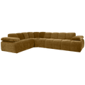 WOOOD Mojo Hoekbank Links - Ribstof - Honinggeel - 74x310x230