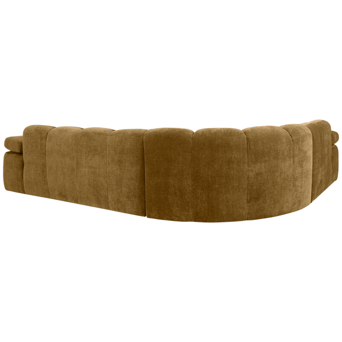 WOOOD Mojo Hoekbank Links - Ribstof - Honinggeel - 74x310x230