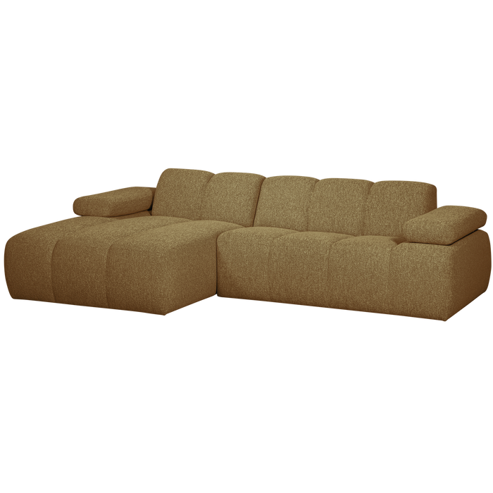 WOOOD Mojo Chaise Longue Bank Links - Bouclé - Geel|Bruin Melange