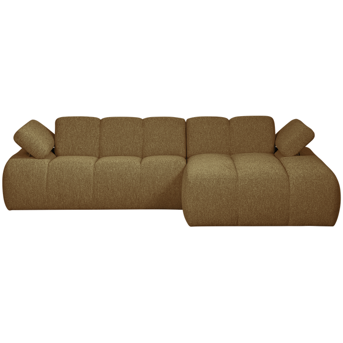 WOOOD Mojo Chaise Longue Bank Rechts - Bouclé - Geel|Bruin Melange
