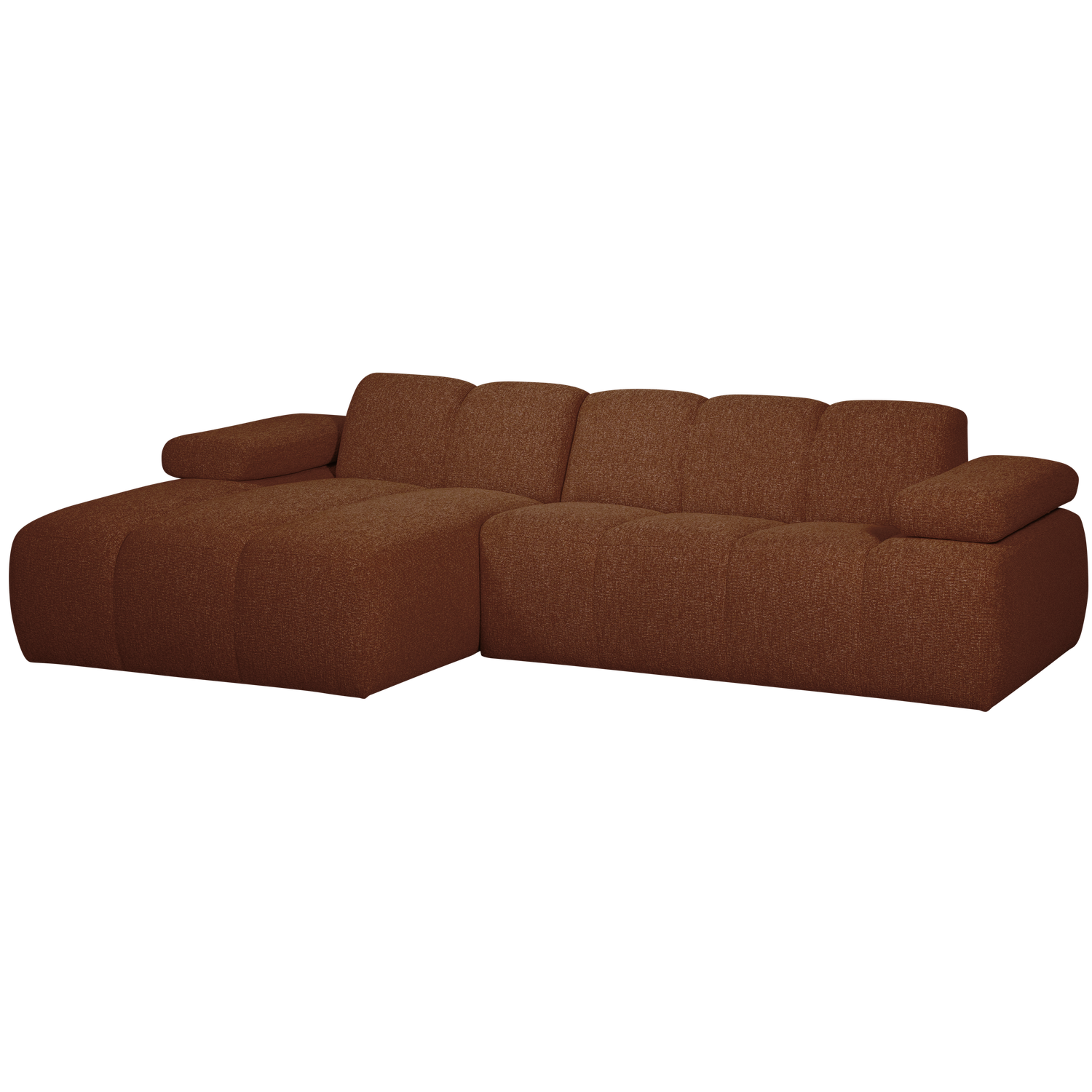 WOOOD Mojo Chaise Longue Bank Links - Bouclé - Roest Bruin Melange