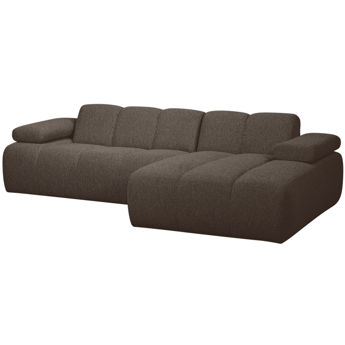 WOOOD Mojo Chaise Longue Bank Rechts - Bouclé - Bruin Melange
