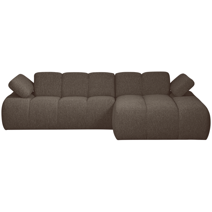 WOOOD Mojo Chaise Longue Bank Rechts - Bouclé - Bruin Melange