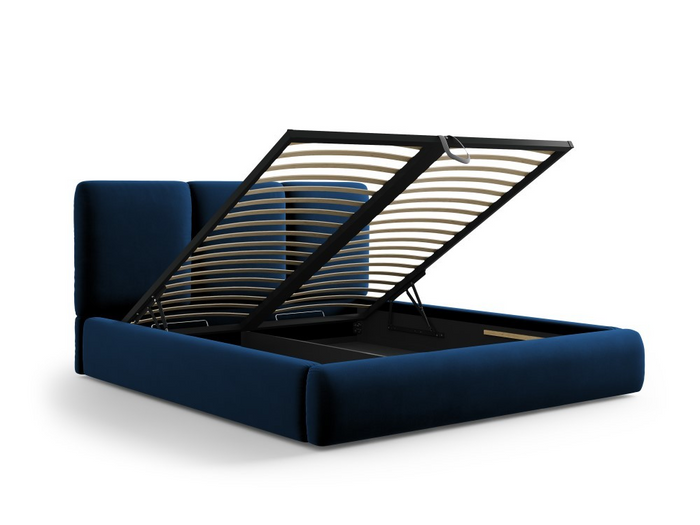 Windsor & Co Horizon Bedframe met Opbergvak - 160 x 200 cm - Fluweel - Koningsblauw