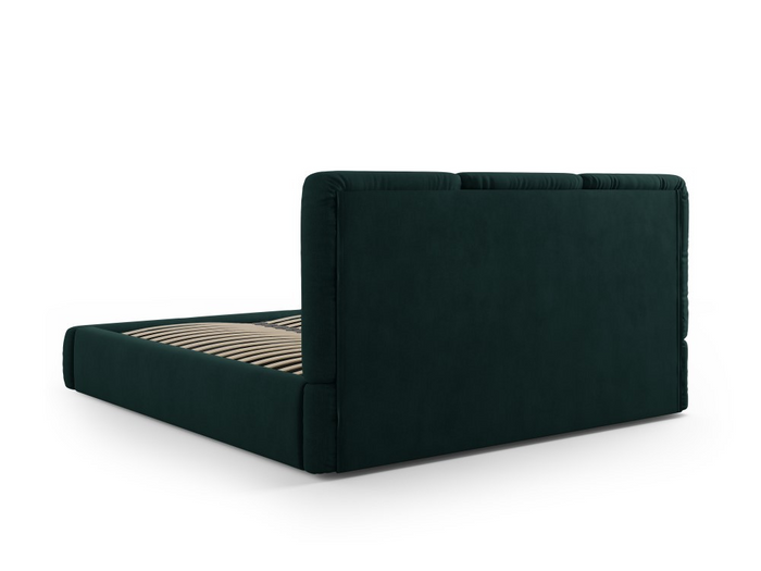 Windsor & Co Horizon Bedframe met Opbergvak - 160 x 200 cm - Chenille - Flessengroen
