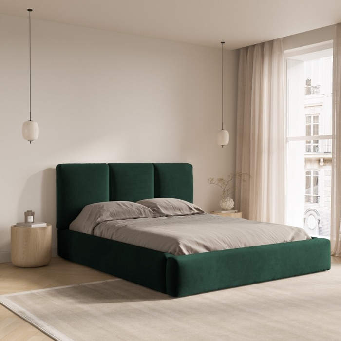 Windsor & Co Horizon Bedframe met Opbergvak - 180 x 200 cm - Fluweel - Flessengroen