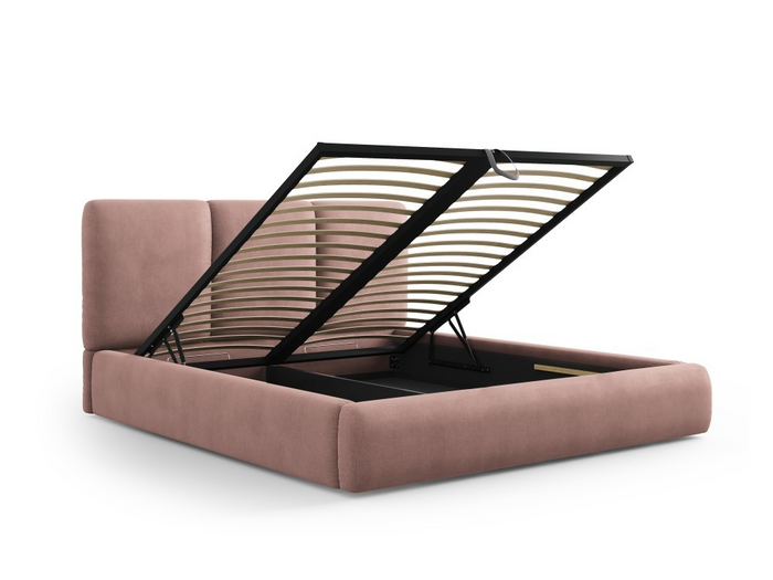 Windsor & Co Horizon Bedframe met Opbergvak - 160 x 200 cm - Chenille - Roze