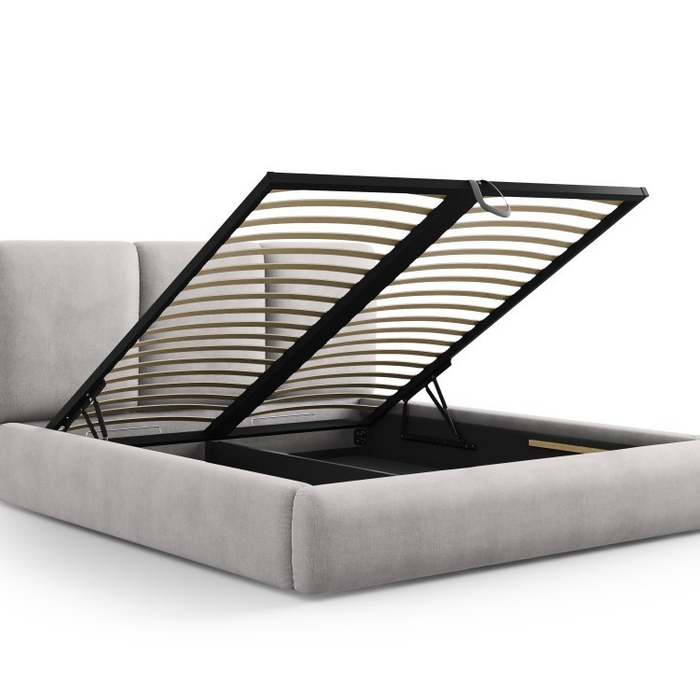 Windsor & Co Horizon Bedframe met Opbergvak - 160 x 200 cm - Chenille - Grijs