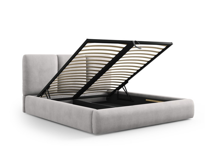 Windsor & Co Horizon Bedframe met Opbergvak - 160 x 200 cm - Chenille - Grijs