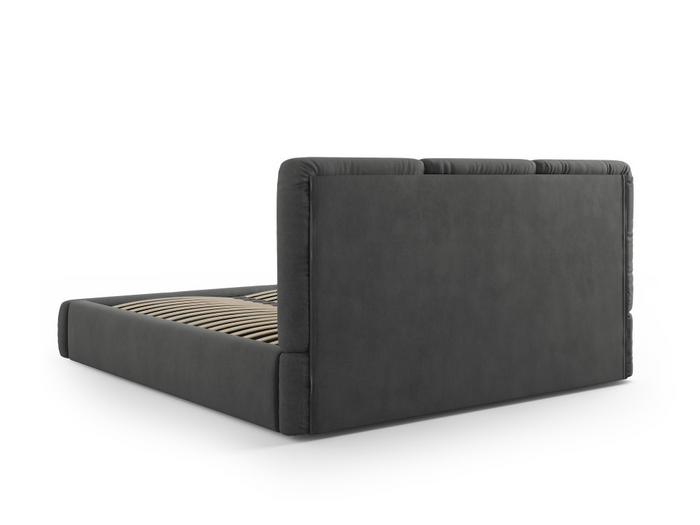 Windsor & Co Horizon Bedframe met Opbergvak - 160 x 200 cm - Chenille - Donkergrijs