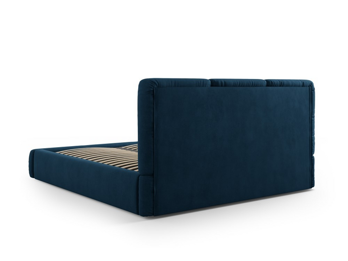 Windsor & Co Horizon Bedframe met Opbergvak - 180 x 200 cm - Chenille - Koningsblauw