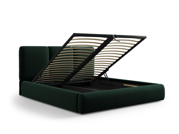 Windsor & Co Horizon Bedframe met Opbergvak - 160 x 200 cm - Fluweel - Flessengroen