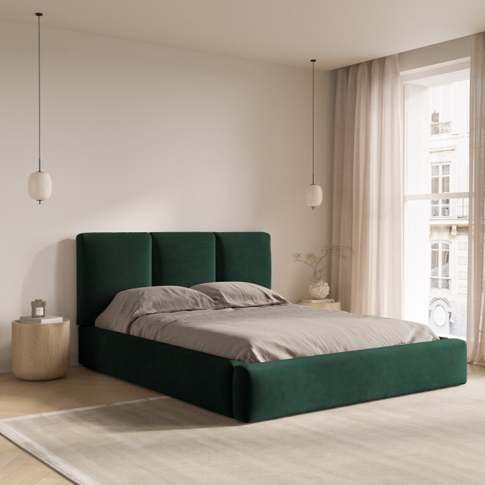 Windsor & Co Horizon Bedframe met Opbergvak - 160 x 200 cm - Fluweel - Flessengroen