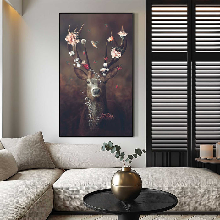 Reinders - Fauna Flora Deer - Baklijst Schilderij 118x70cm Zwart