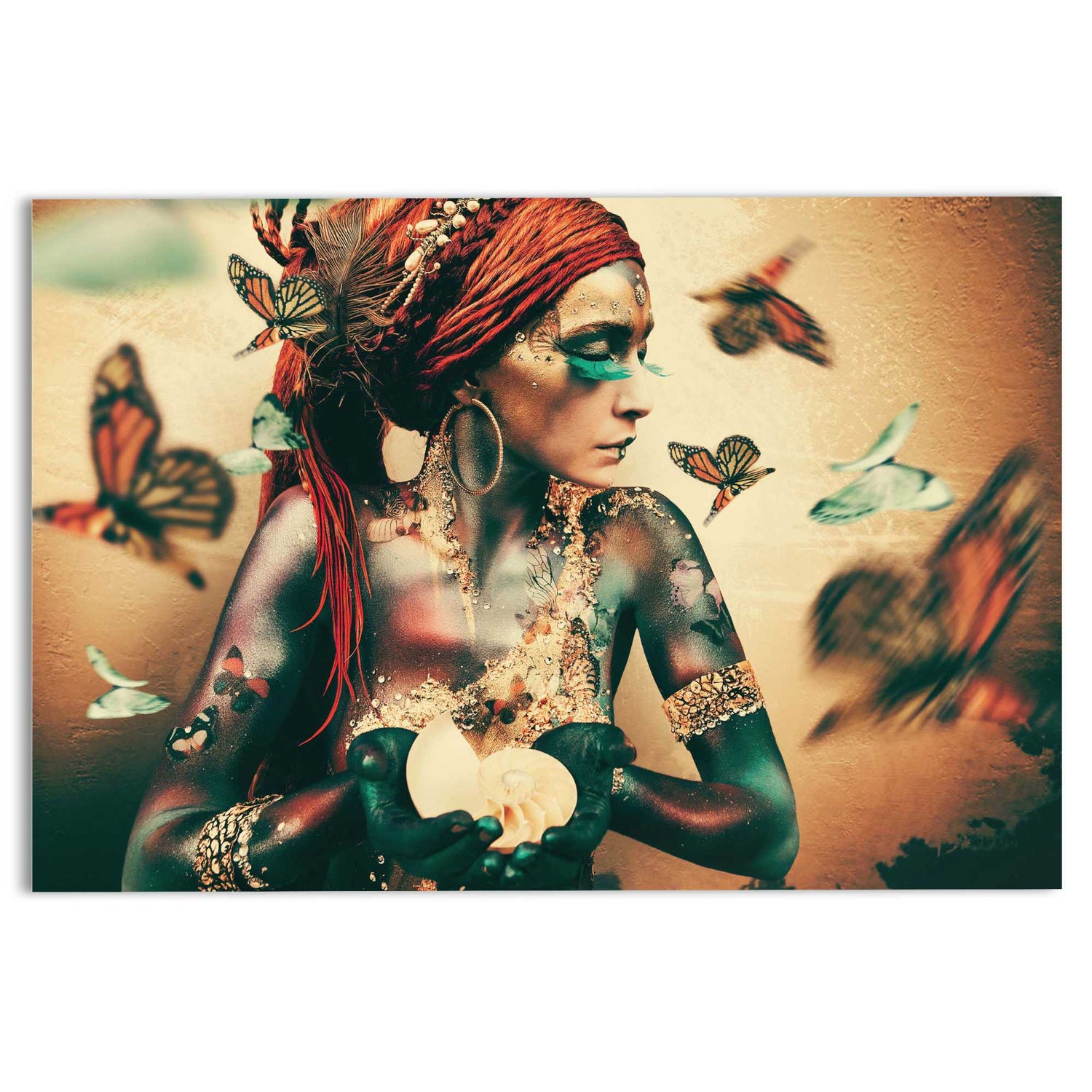 Reinders - Bohemian Butterfly Goddess - Glasschilderij 78x116cm