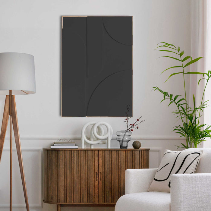 Reinders - Saturn - Relief Art Schilderij 100 x 70 cm - Charcoal
