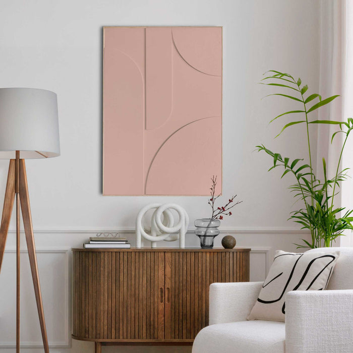 Reinders - Saturn - Relief Art Schilderij 100 x 70 cm - Terra Pink