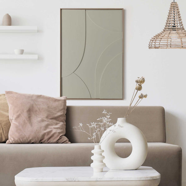 Reinders - Terrace Relief Art Schilderij - 70 x 50 cm - Sage Green