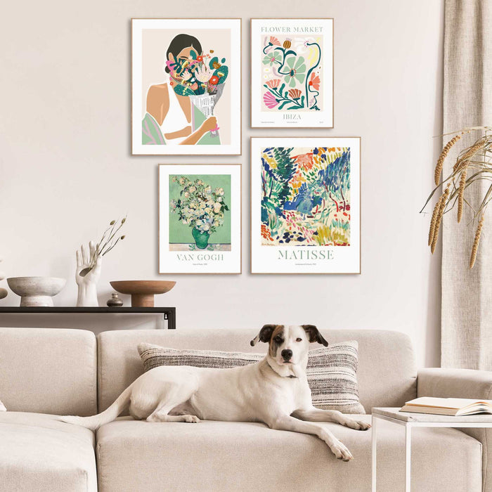 Reinders - Botanical Expressions  - Schilderijen set 4-delig Hout