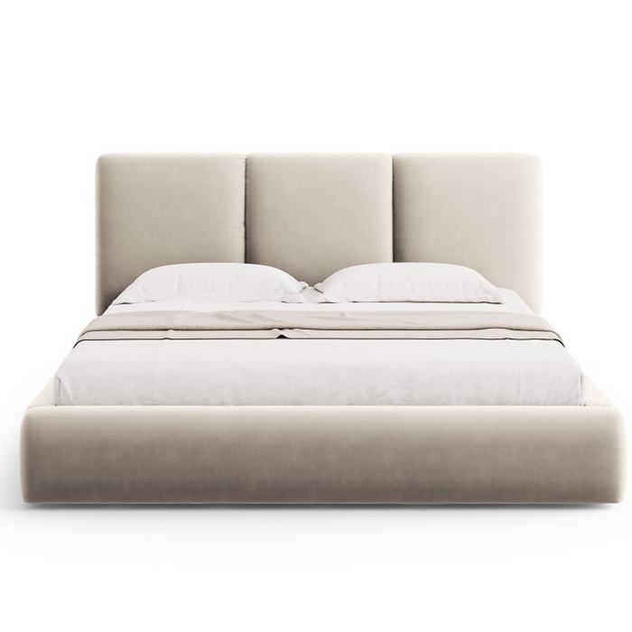 Windsor & Co Horizon Bedframe met Opbergvak - 140 x 200 cm - Fluweel - Crème
