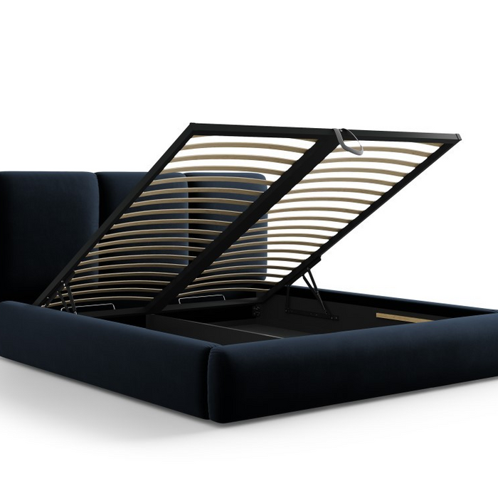 Windsor & Co Horizon Bedframe met Opbergvak - 140 x 200 cm - Fluweel - Donkerblauw