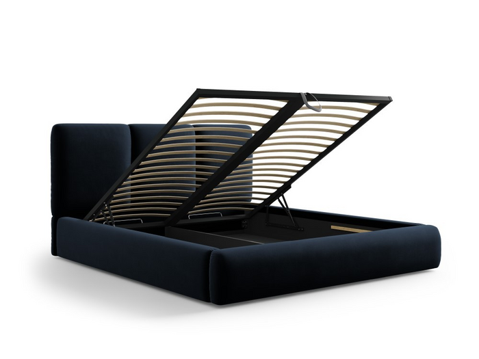 Windsor & Co Horizon Bedframe met Opbergvak - 140 x 200 cm - Fluweel - Donkerblauw