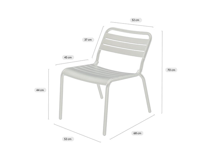 Metalen loungestoel Max XXL olijfgroen - 2 stuks