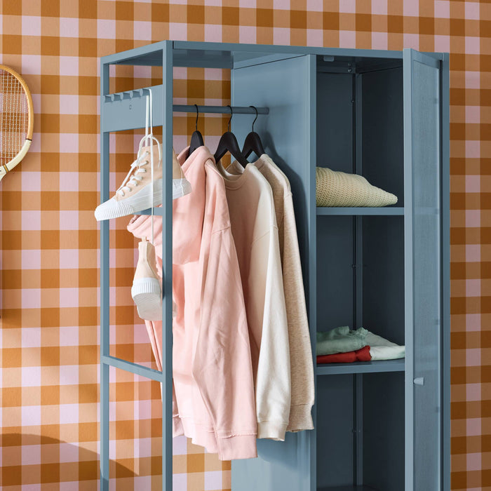 sweeek - Metalen kinderkledingkast, 3 legplanken