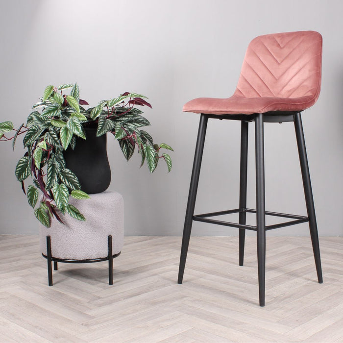 DS4U Gaby barkruk velvet 75 cm 2.0 - roze