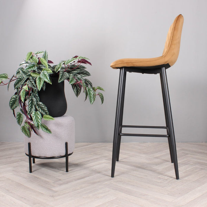 DS4U Gaby barkruk velvet 75 cm 2.0 - goud