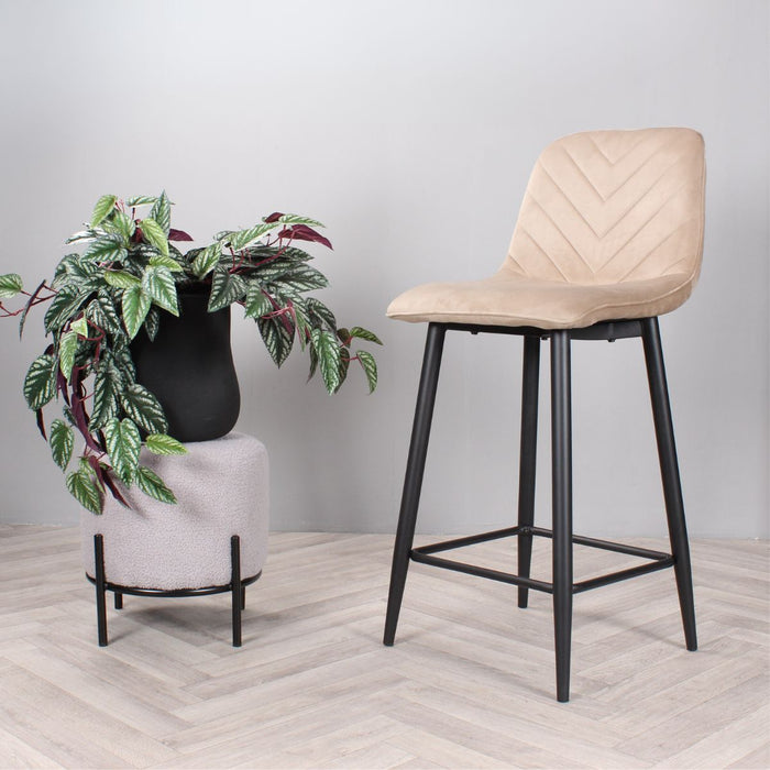 DS4U Gaby barkruk velvet 65 cm 2.0 - champagne