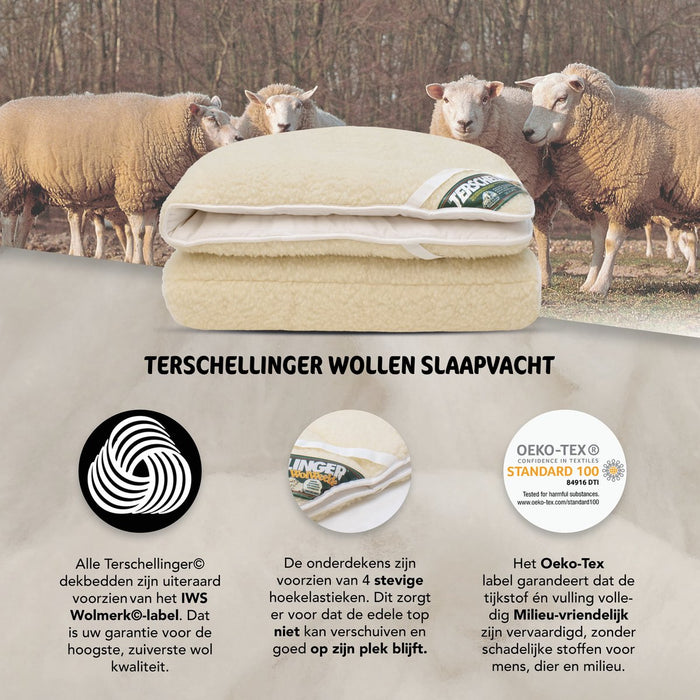 Terschellinger Wolweelde - Zuiver Wollen Matrasoplegger - 160 x 210