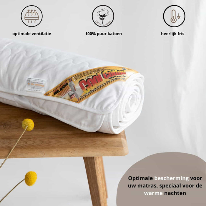 Cool Cotton - 100% Katoenen Matrasoplegger - 90 x 220