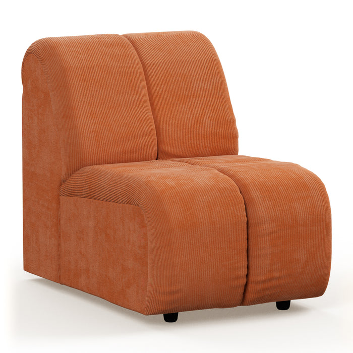 HKliving Wave Bank Element - Middenstuk Smal - Dusty Orange