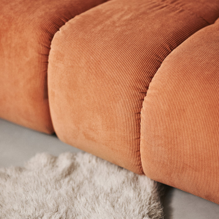 HKliving Wave Bank Element - Middenstuk Smal - Dusty Orange