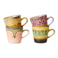 HKliving 70's Americano Mok 0,26 L - Set van 4 - Radiant