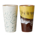 HKliving 70's Ceramics Latte Mok 0,3 L - Set van 2 - Brine