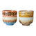 HKliving 70's Ceramics Noodle Kommen Ø 13,5 cm - Set van 4 - Seabreeze