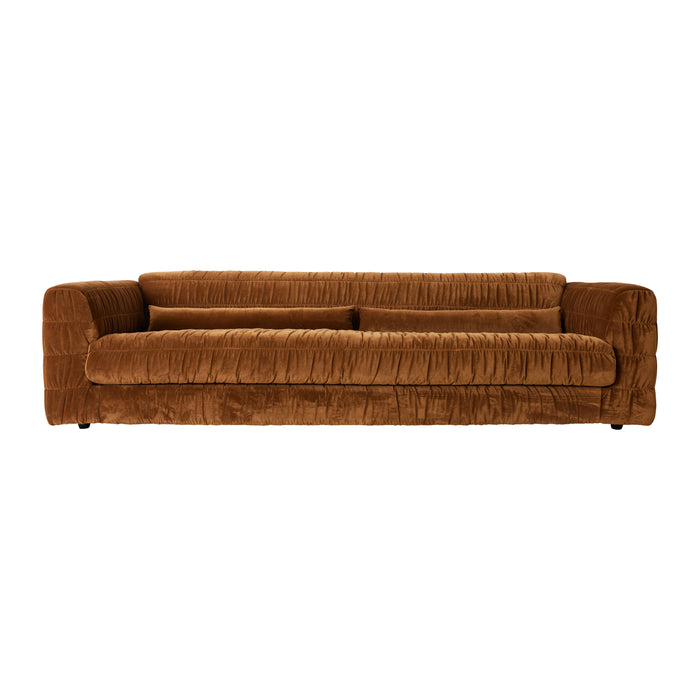 HKliving Club 4-zitsbank - Royal Velvet - Caramel
