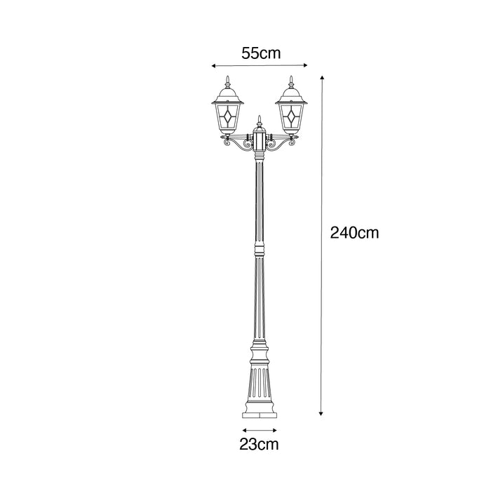 QAZQA Vintage buiten lantaarn antiek goud 240 cm 2-lichts - Antigua