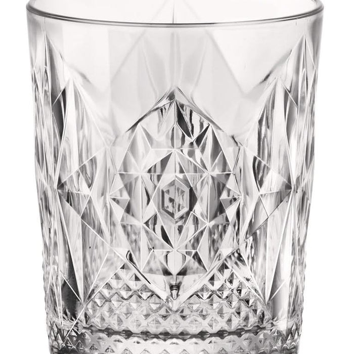 Bormioli Rocco Whiskeyglazen - 6x stuks - glas - 390 ml - gedecoreerd