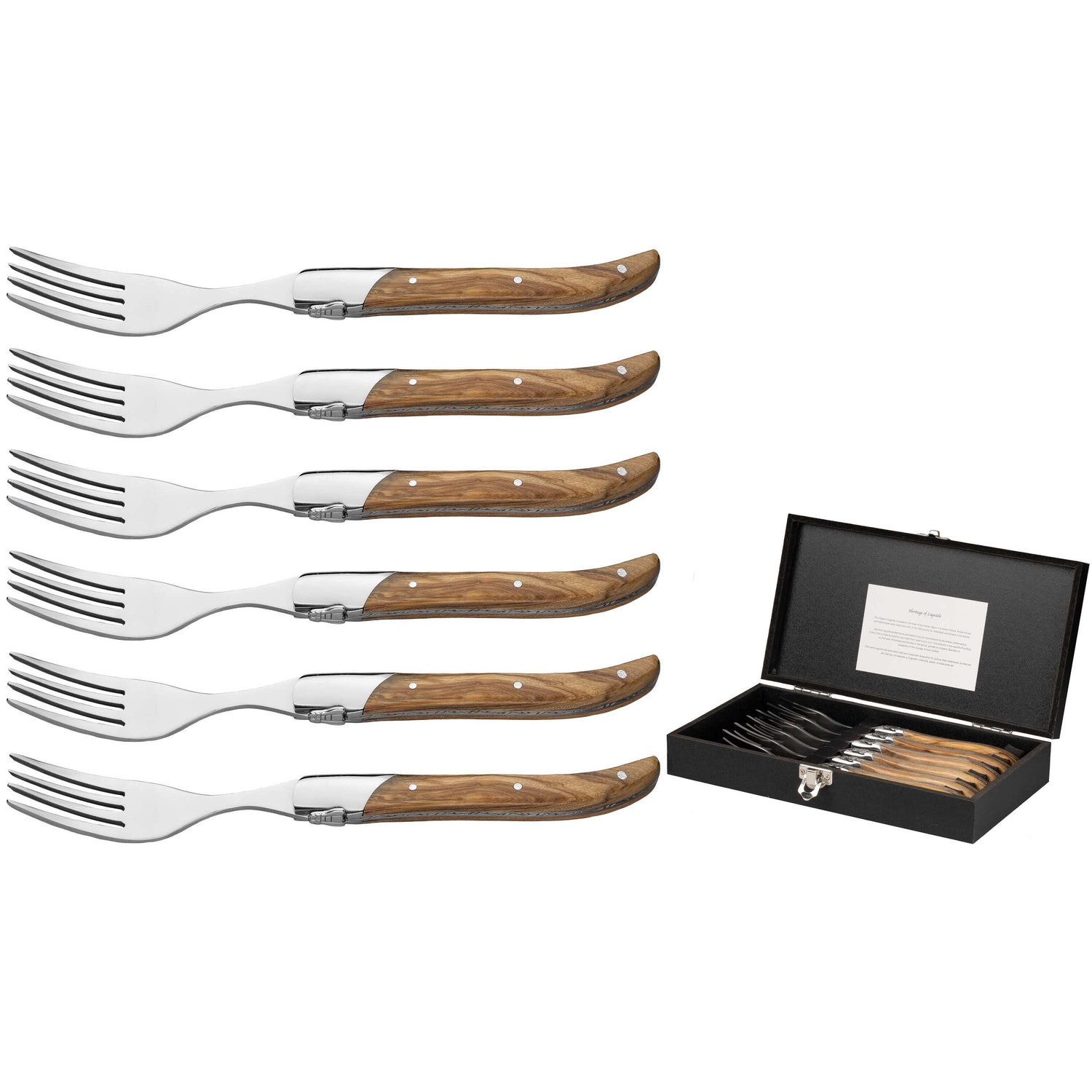 Jay Hill Steakvorken Laguiole - Olijfhout - 6 Stuks